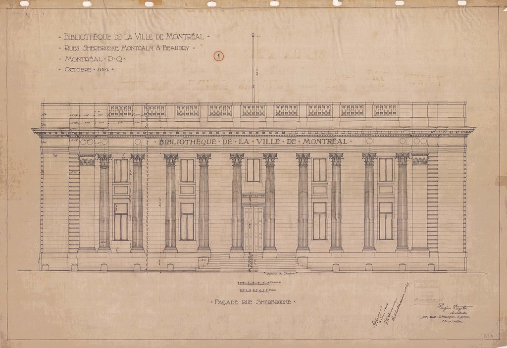 Plan de la Bibliothèque de la Ville de Montréal façade, … Flickr