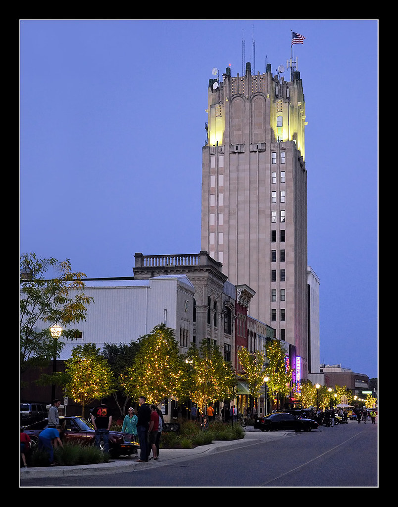 Jackson Tower in Jackson, Michigan in the Dusk a photo on Flickriver
