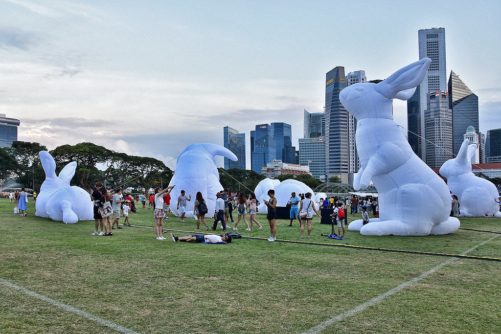 Intrude The 7metre giant rabbit sculptures by Amanda Pare… Flickr
