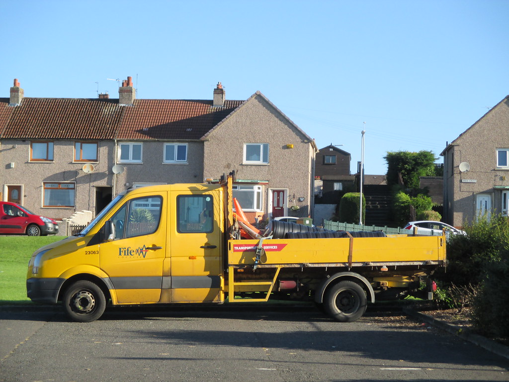 Council Van. Parkdale Avenue. Leven. Fife. Scotland. Terence Gilley