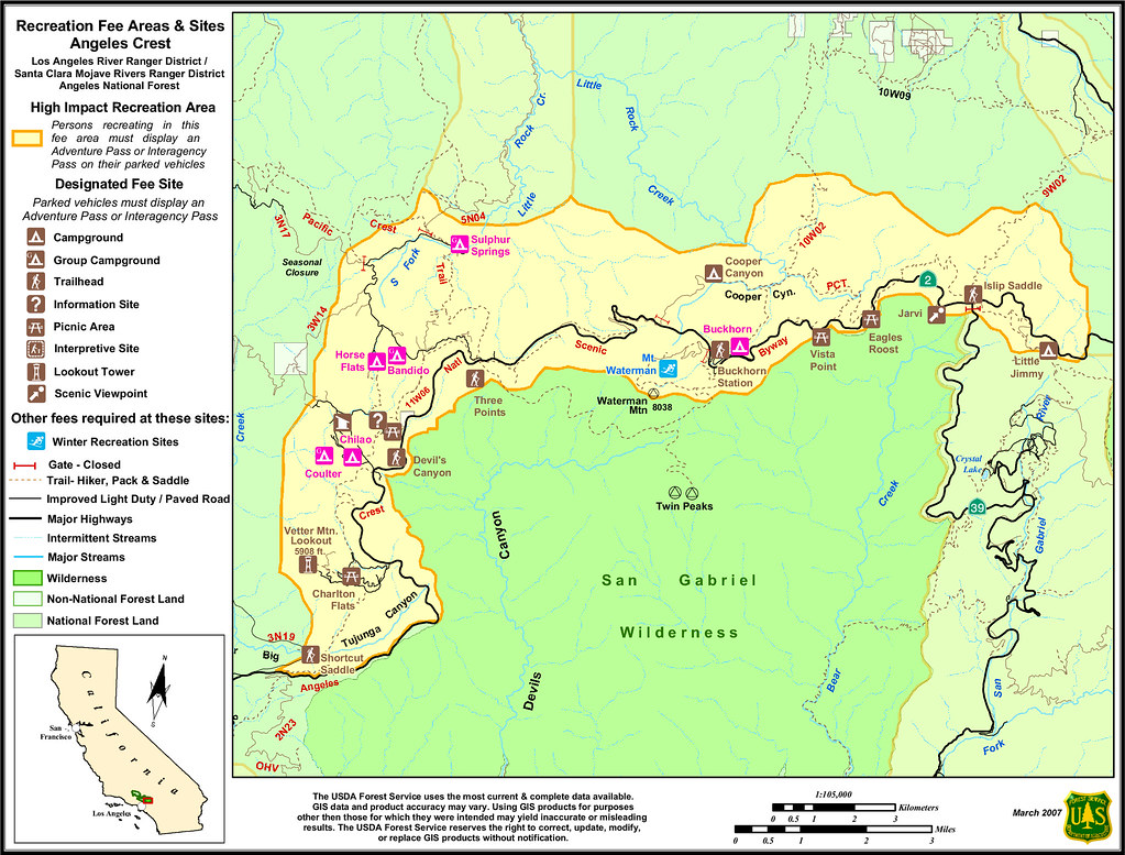 Angelea Crest Elevation Map Angeles Crest Recreation Fee Areas & Sites Gary Stockburger Flickr