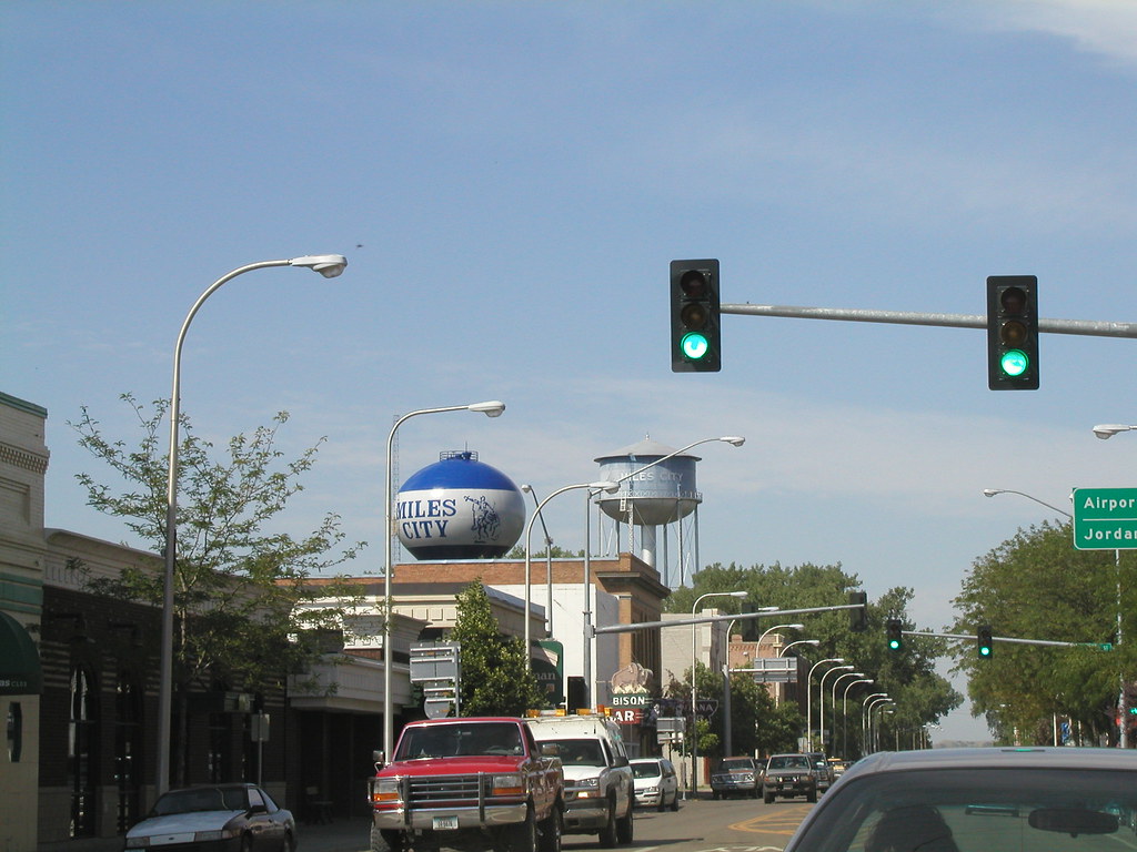 Main Street view of new and old water towers. Main Street … Flickr