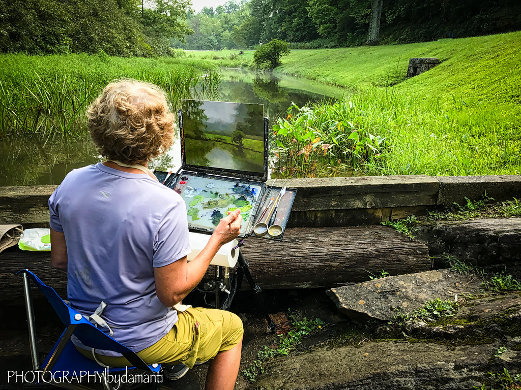PLEIN AIR ARTIST Rakes Mill Pond Blue Ridge Parkway Floyd
