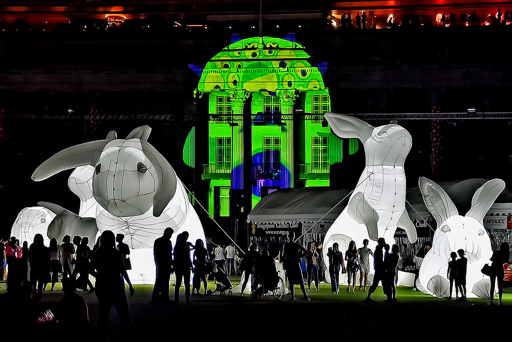 Intrude The lightedup 7metre giant rabbit sculptures by … Flickr