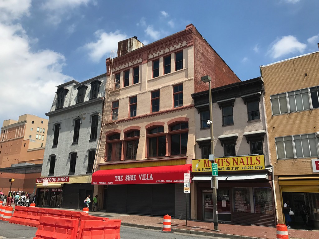 Commercial buildings, Eutaw Street near Lexington Street, Baltimore, MD