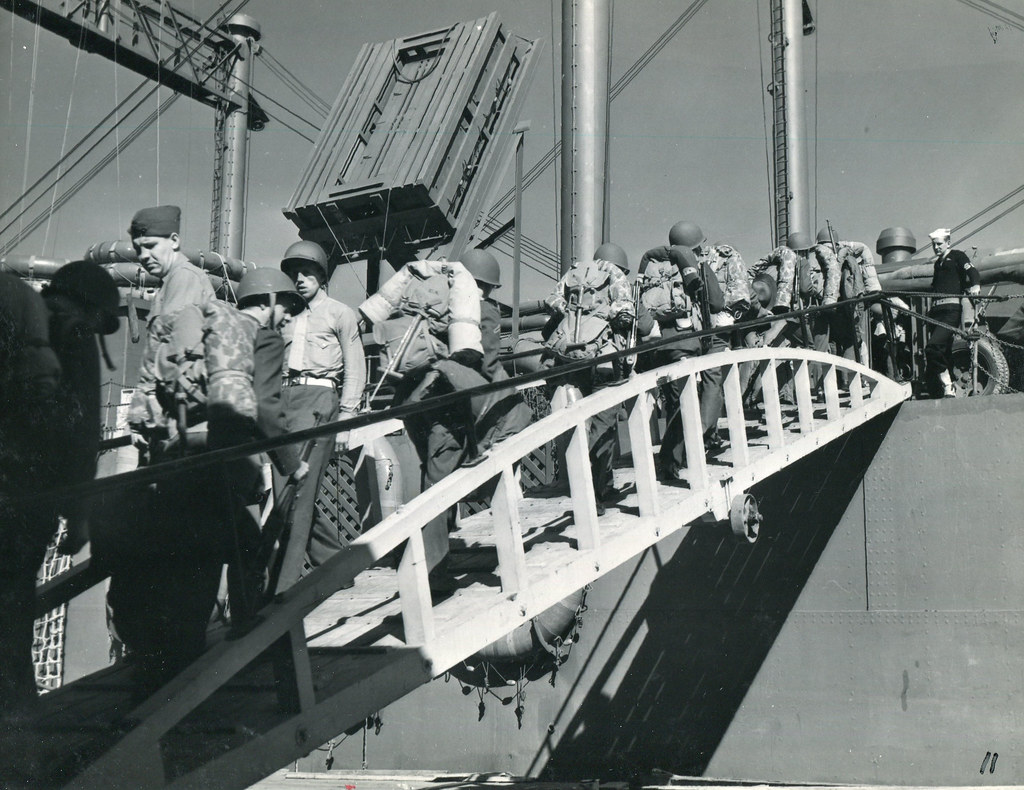 Marines aboard Transport Ship 35, circa 1945 “'WE’RE SHOVI… Flickr