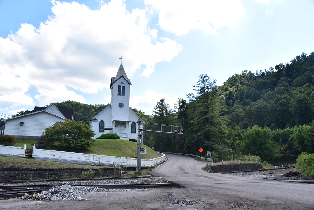 Gary Catholic Church and Coal Trucks Flickr