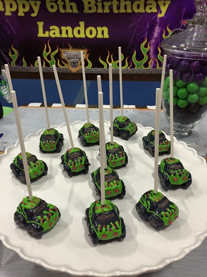 Grave Digger Monster truck cake pops. Kimberly Lloyd Flickr