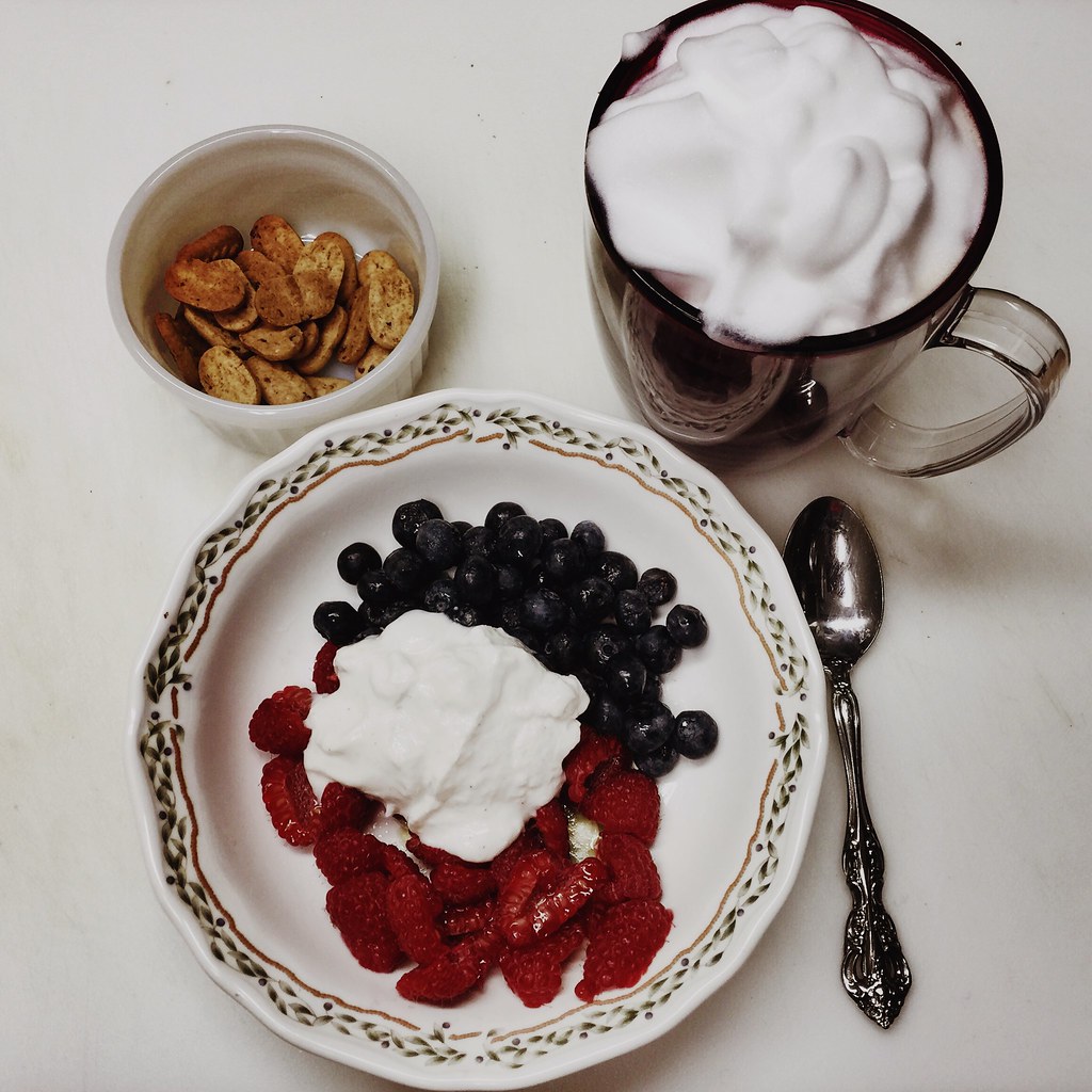 Birthday Breakfast Raspberries, berries, vanilla yogurt Be… Flickr