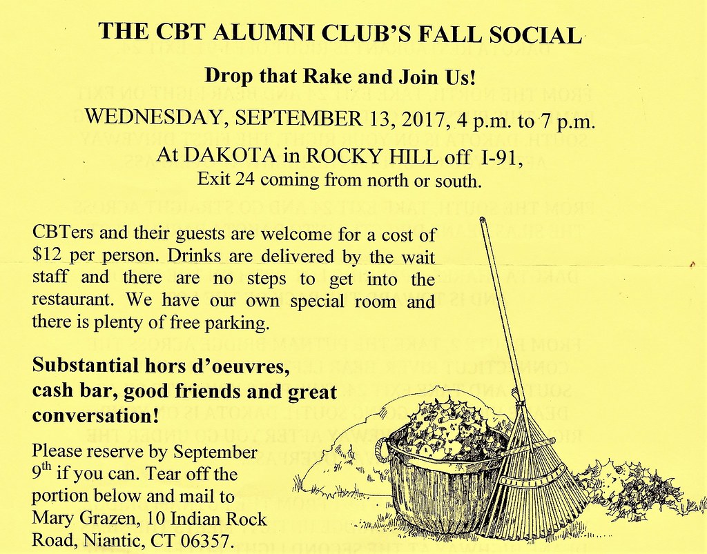2017 CBT ALUMNI CLUB FALL SOCIAL AT DAKOTA'S IN ROCKY HILL CT 9132017