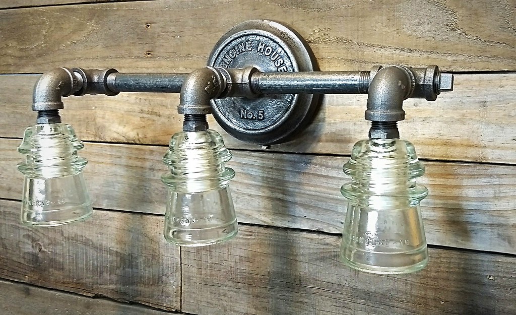 Industrial Vanity Light 18" Engine House Black Iron Pipe a… Flickr