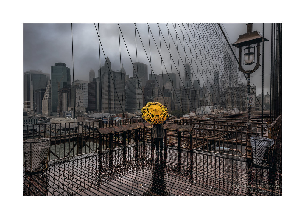 Yellow Brooklyn Bridge overlooking Lower Manhattan during … Flickr
