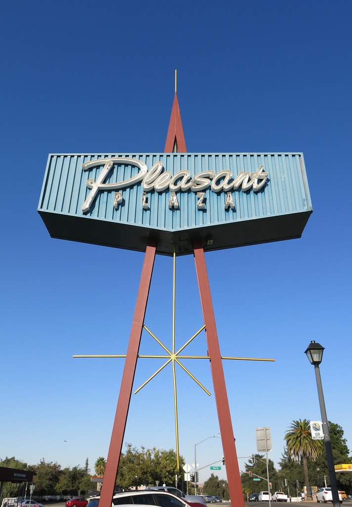 Pleasant Plaza Sign, Pleasanton, California Oh so pleasant… Flickr