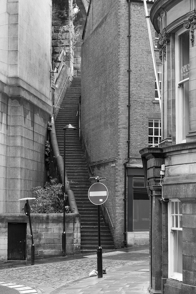 Black & White Drawing of One of England’s Oldest Streets ‘Dog Leap
