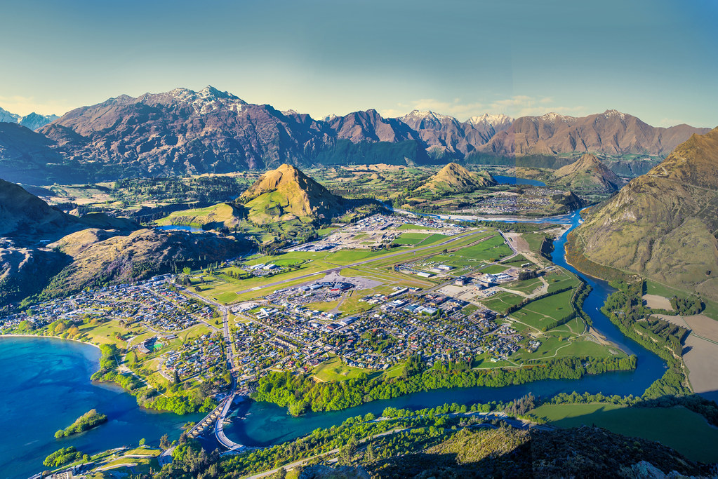High Above New Zealand A view of Frankton, New Zealand fro… Flickr