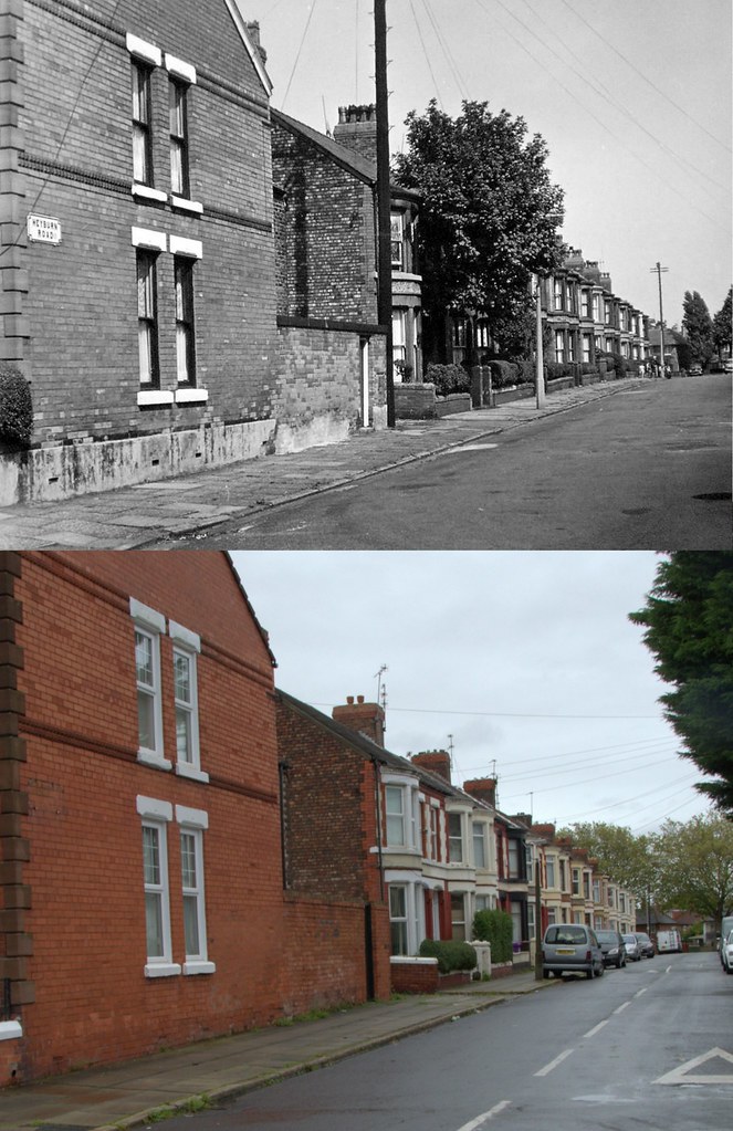 Heyburn Road, Tuebrook, 1967 and 2017 Keith Jones Flickr