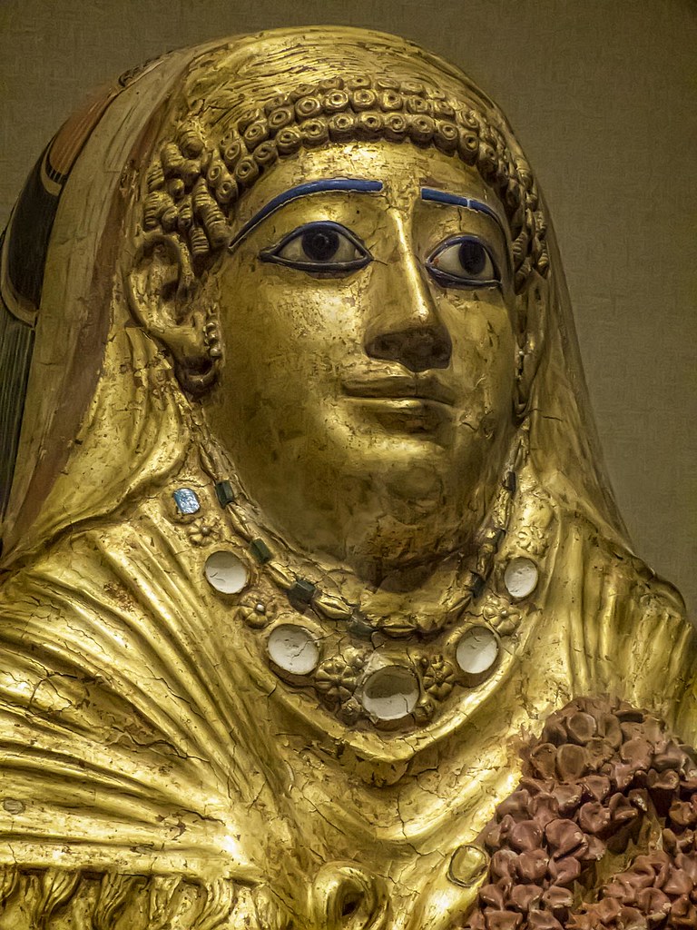 Closeup of Roman Period Gilded Gesso Mummy Cartonnage of a… Flickr