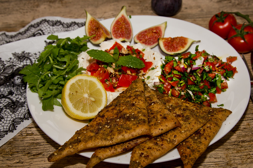 Labneh, GlutenFree Tabuleh, Zaatar Baked Pittas, Rocket, … Flickr