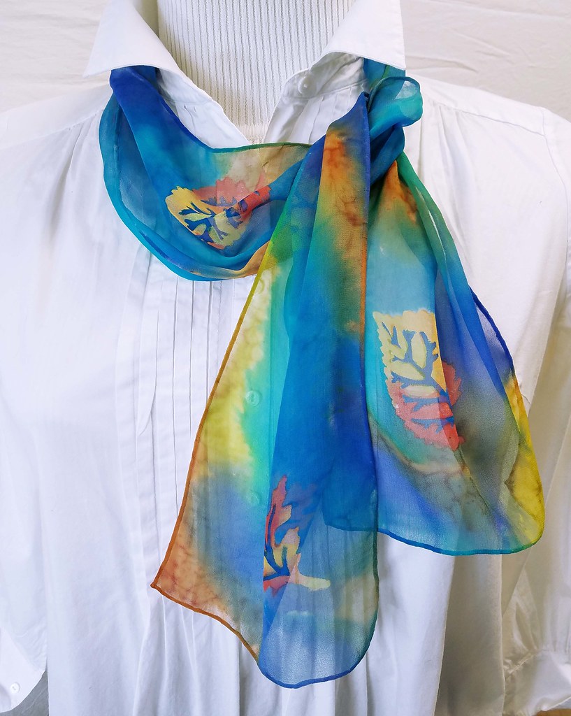 Hand Painted Silk Scarf Hand painted silk scarves and ties… Flickr