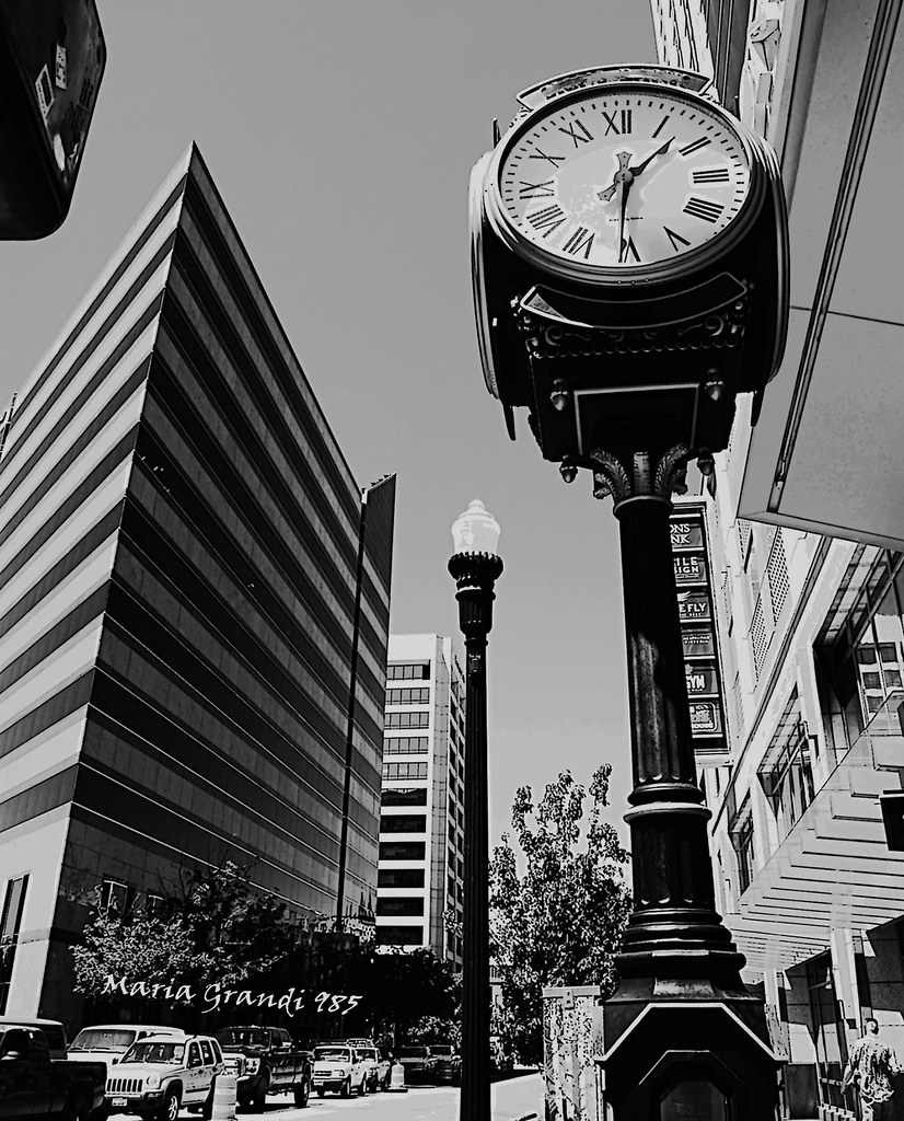 Old Clock, Old Lamp and Modern Buildings Boise Idaho U… Flickr