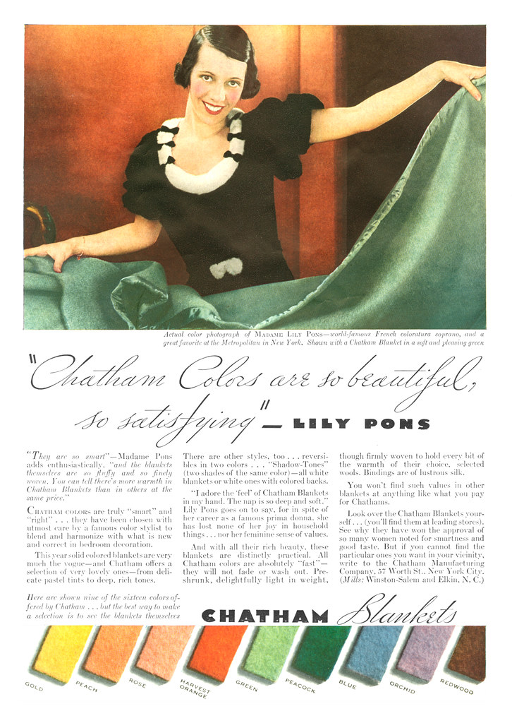 Lily Pons for Chatham Blankets, 1933 Flickr