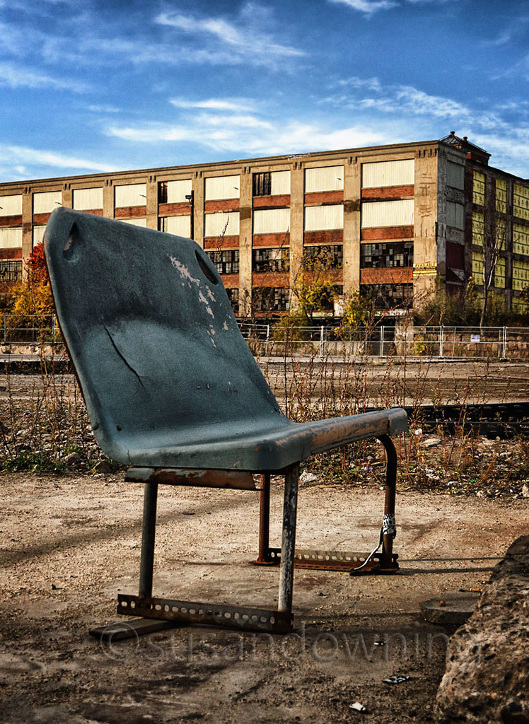 The VIP Lounge Biddeford ME. Old bus seat in abandoned par… S