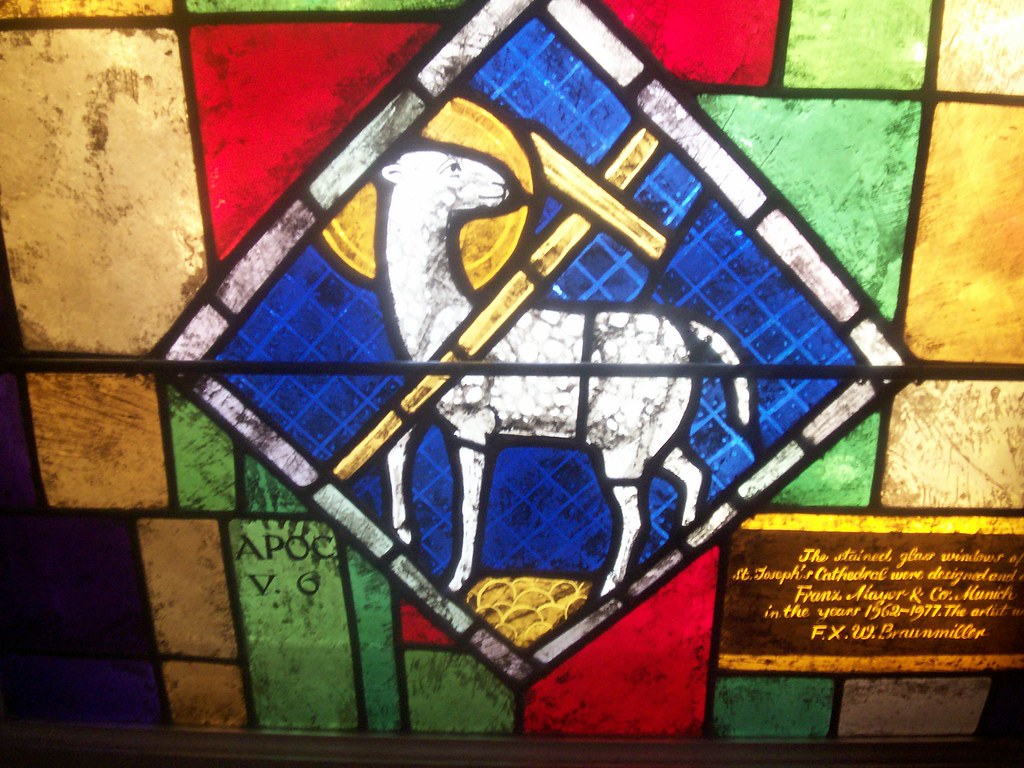 Angus Dei Lamb of God, Bottom of large windows, off the re… Flickr