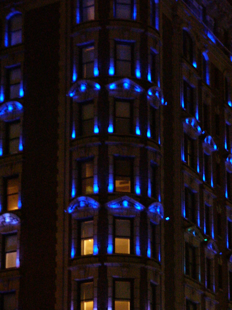 Blue lights on Dream Hotel NYC Social Photo stroll Dream H… Flickr