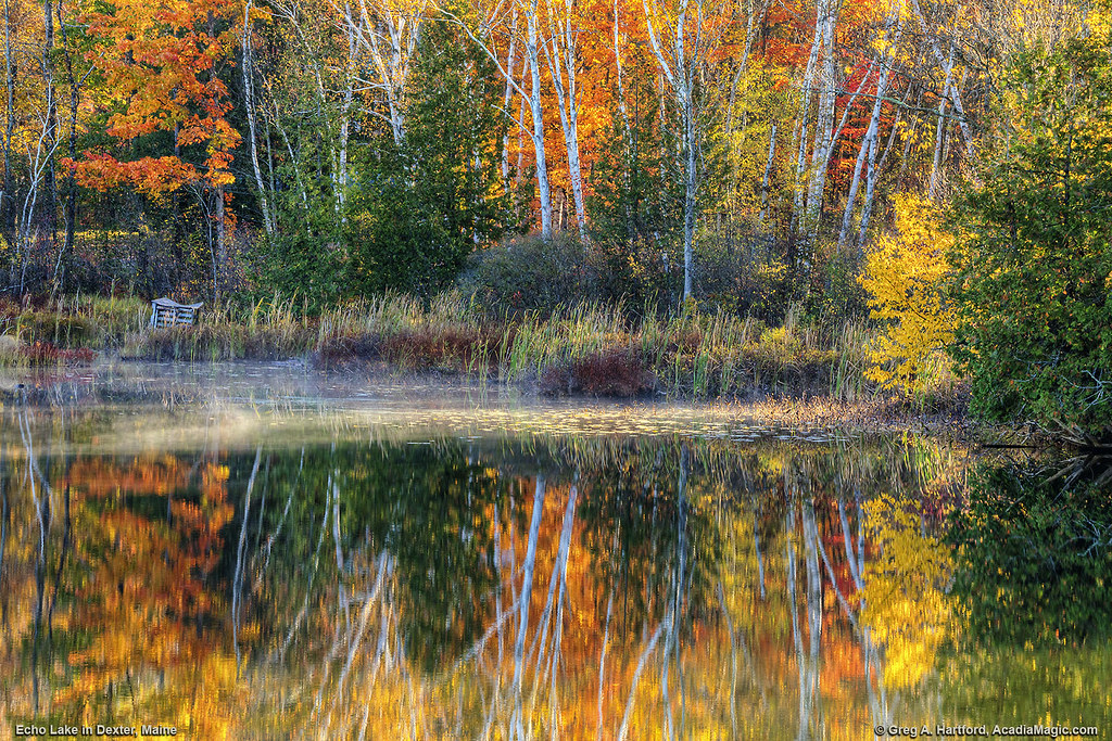 Echo Lake in Dexter, Maine Autumn has descended onto Maine… Flickr