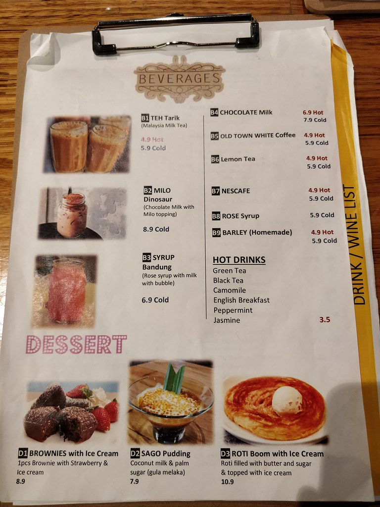 Dessert and drinks menu Roti Bar, Melbourne Alpha Flickr