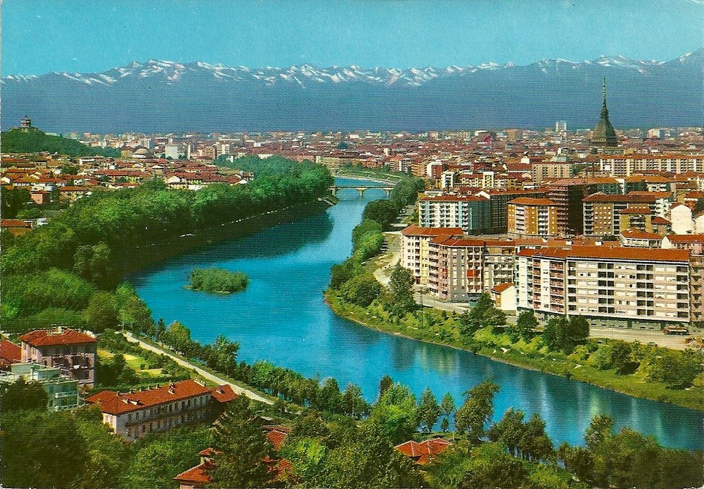 Turin (Torino), 1984 Postal card view of the Po, as it win… Flickr