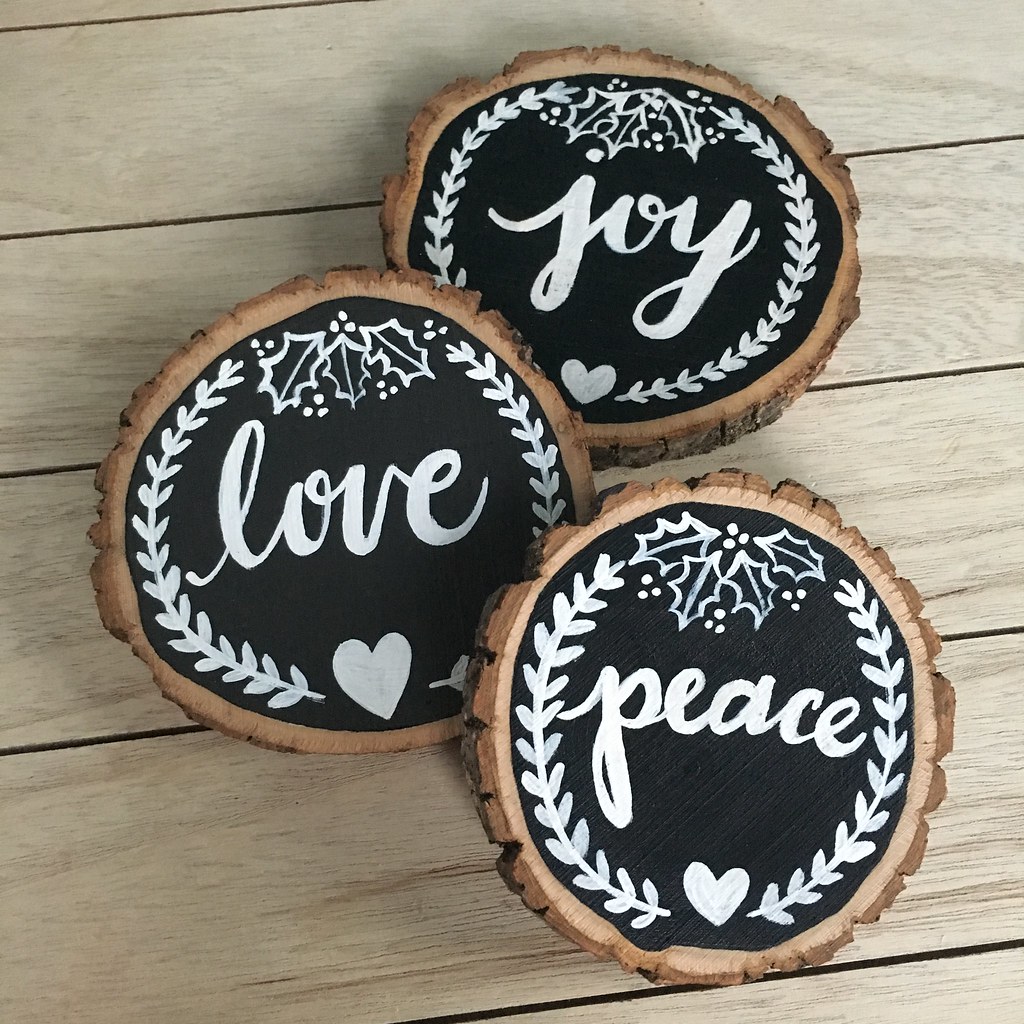 Hand painted wood slice coasters. Made to order. 💖 Flickr