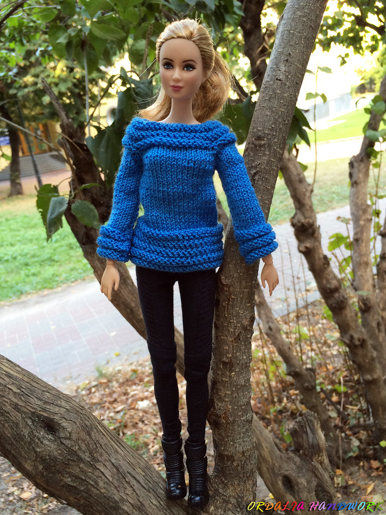 Handmade Barbie doll clothes. Knitted Blue Sweater for Bar… Flickr