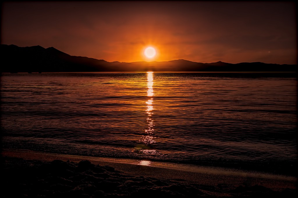 Sunset Lake 810pm textured South Lake Tahoe, California Flickr