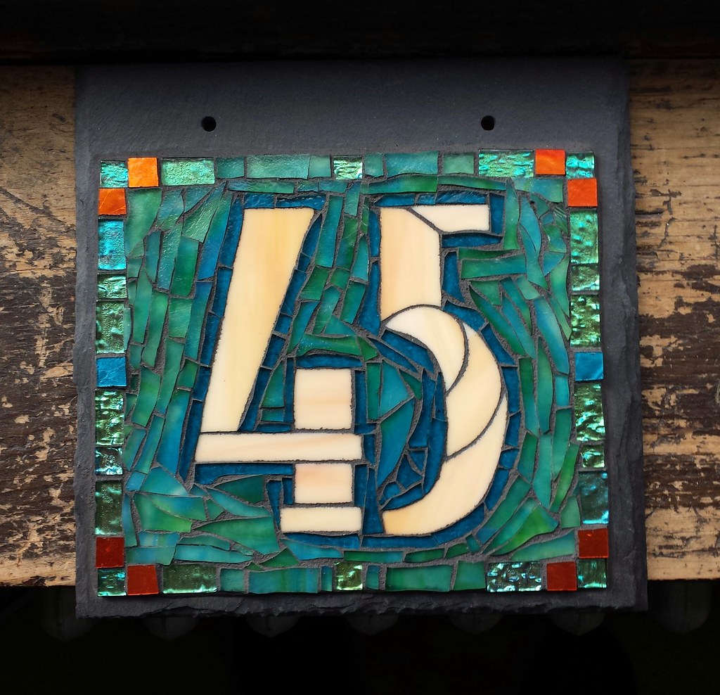 Art Deco Style House Number 45 in Mosaic by Nutmeg Designs… Flickr