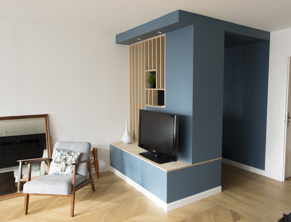 Meuble d'entrée/TV IKEA HACK CP bouleau Meuble d