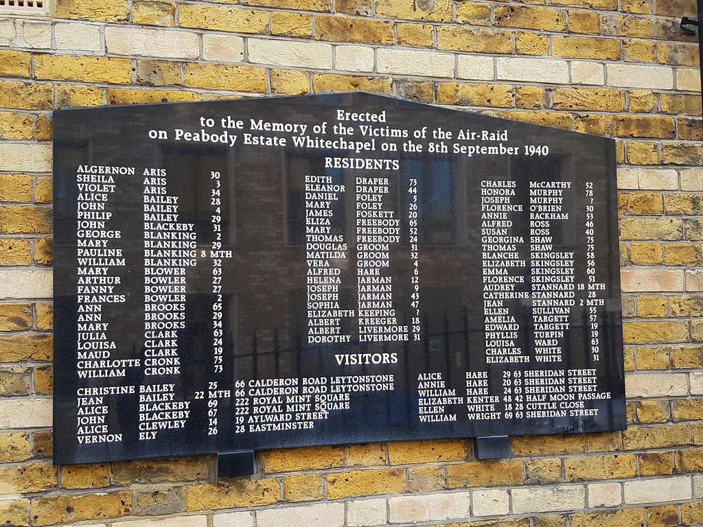Peabody Estate, Whitechapel WW2 Blitz Memorial Erected in … Flickr
