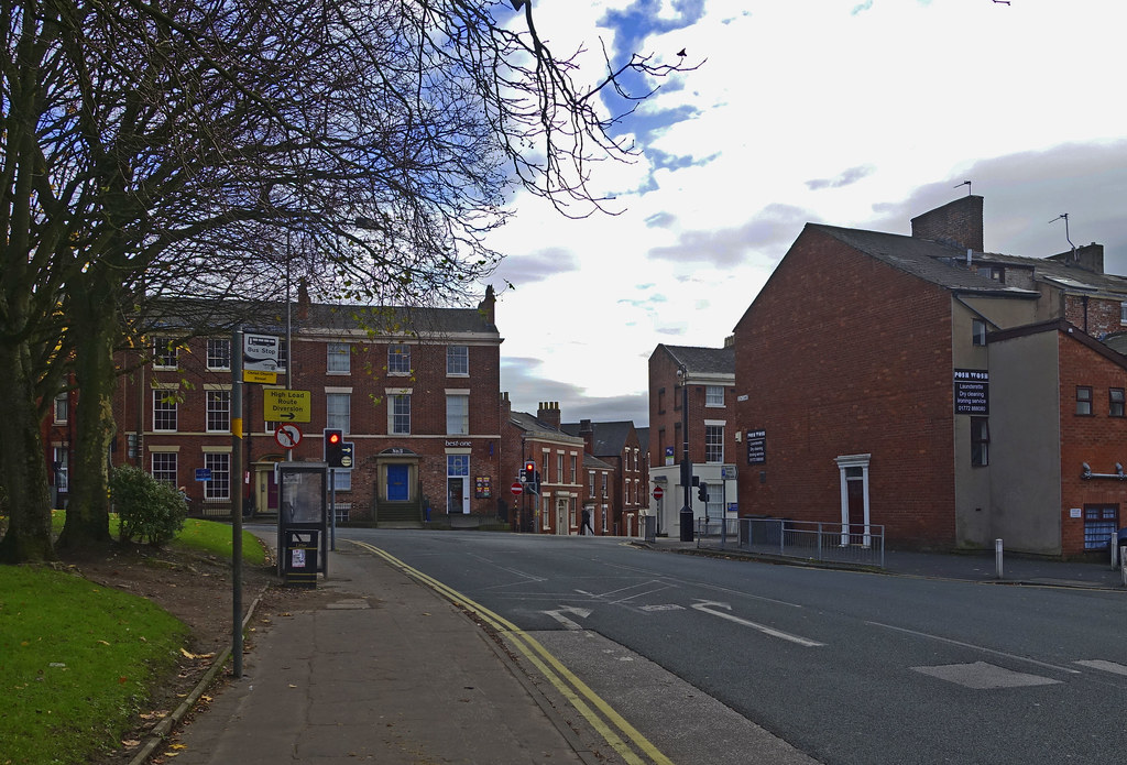 Bow Lane, Preston The bus stop proclaims "Christ Church St… Flickr