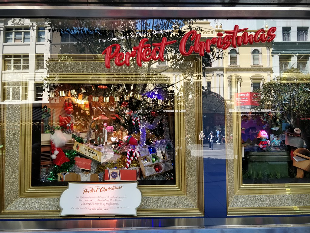 Elf hanging around Perfect Christmas Myer Christmas Windows 2017 op5 a photo on Flickriver