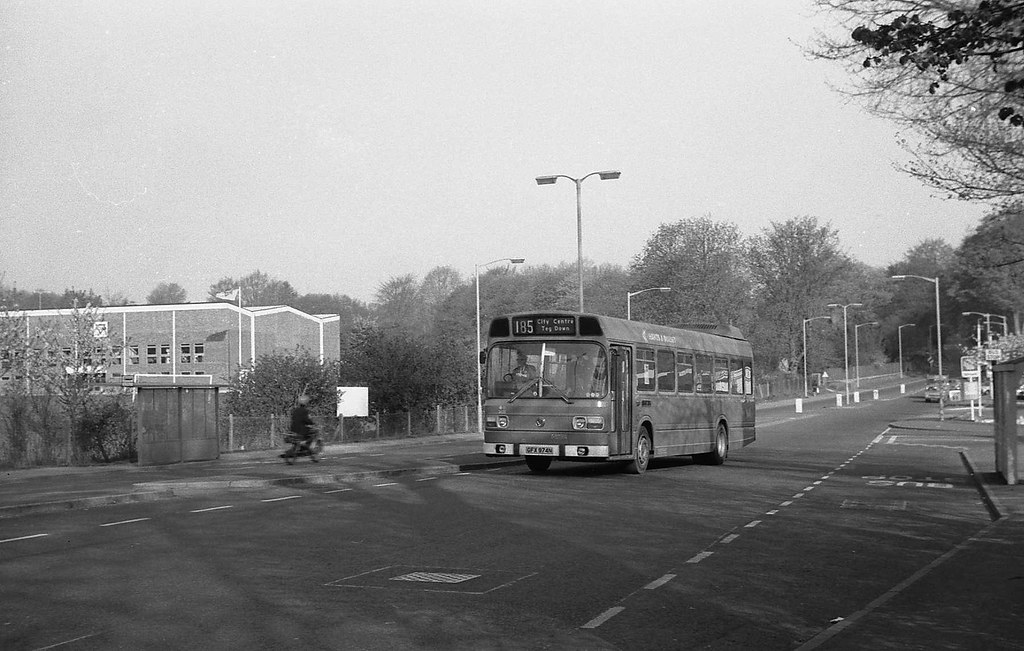 Bus GFX974N Leyland National at Dean Lane Corner, Winchest