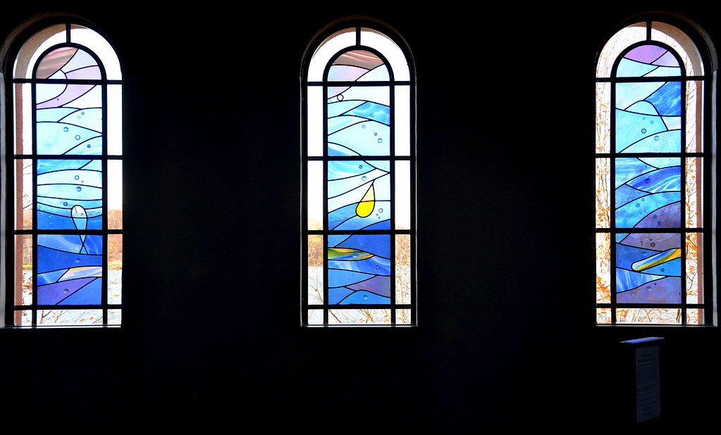 Tained glass triptych Stained glass triptych, Stella Maris… Flickr