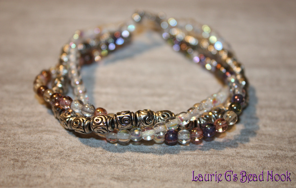 Three strand beaded bracelet, 3 strand bracelet, AB Crysta… Flickr