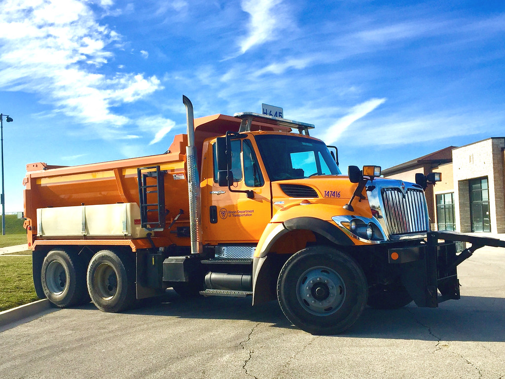 Trucks all around us. State of Illinois DOT.dump truck. Flickr