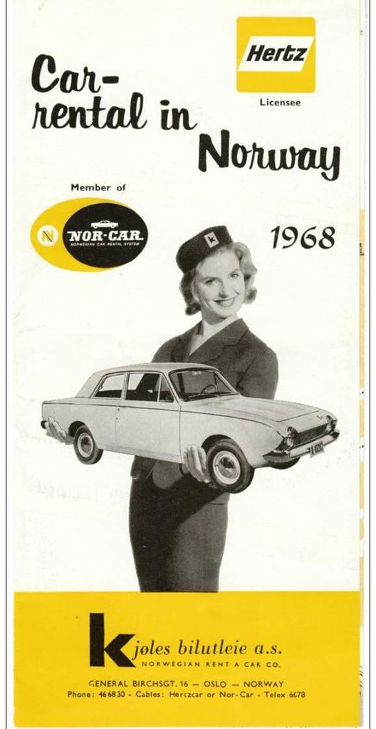 Car Rental 1968 Hertz car rental Norway with a Halewood bu… Flickr