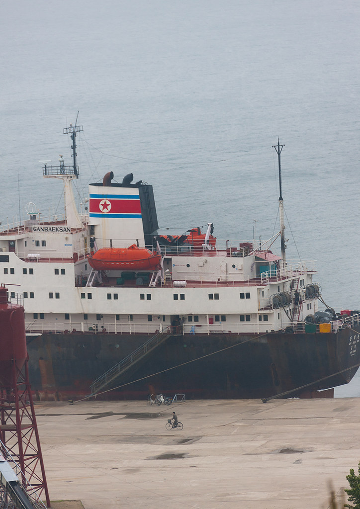 North Korean ship moored in a dock, South Pyongan Province… Flickr