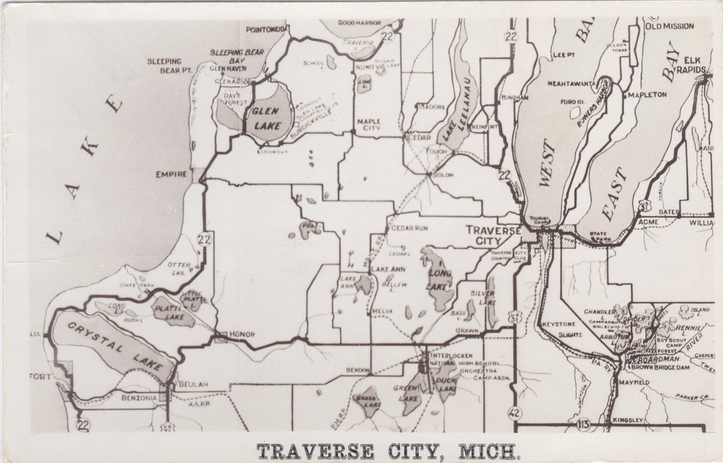 9 RR BENZIE COUNTY AREA MAP CARD with RAILROAD LINES SHOW… Flickr