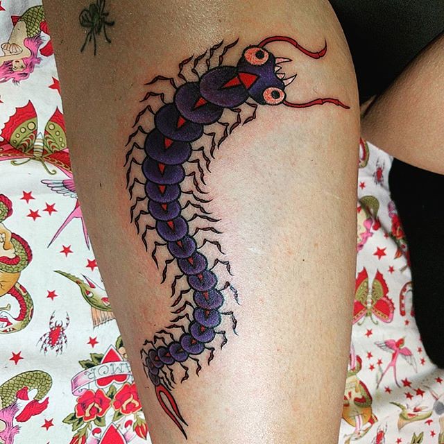 Centipedes are the latest tattoo craze! On my friend and P