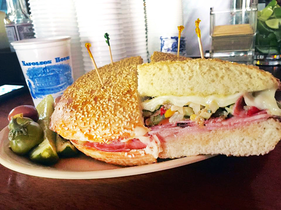 Napoleon House, NOLA hot muffuletta Cherie Cincilla Flickr
