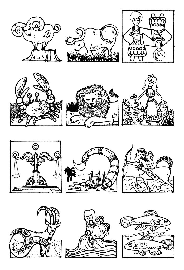 1972 horoscope illustrations From Fab208 magazine. No arti… Flickr