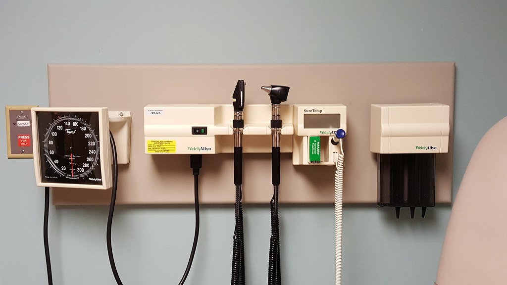 doctor's office Equipment on a wall in a doctor's office. Tim